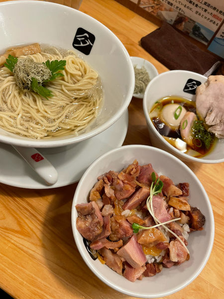 「特製鶏つけそば+限定豚丼」@中華そば 髙野の写真