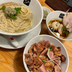 特製鶏つけそば+限定豚丼