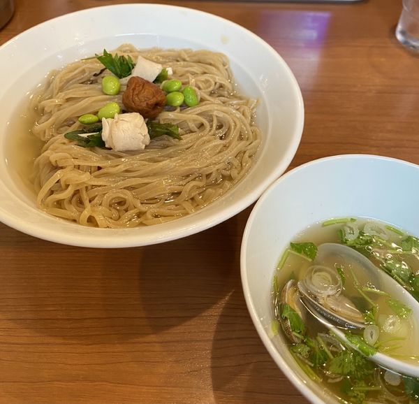 「期間限定・羅臼昆布と浅利のつけそば¥900」@中華そば 七麺鳥の写真