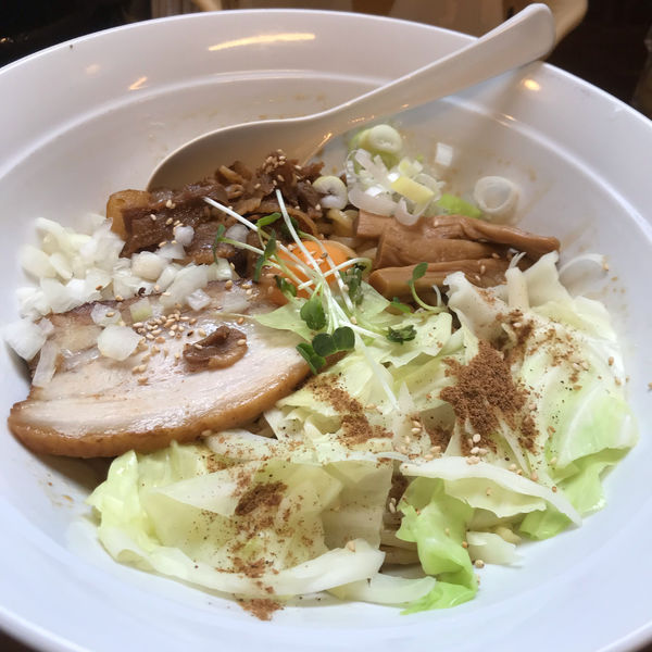 「汁なし油そば」@濃厚つけ麺 茜堂の写真