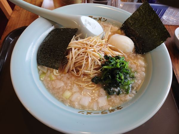 「ネギラーメン700円＋ゆで卵（サービス）」@ラーメンショップ 美里南十条店の写真