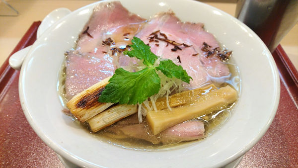 「【昼】金色貝そば+二度漬け焼きねぎ」@燃えよ麺助の写真