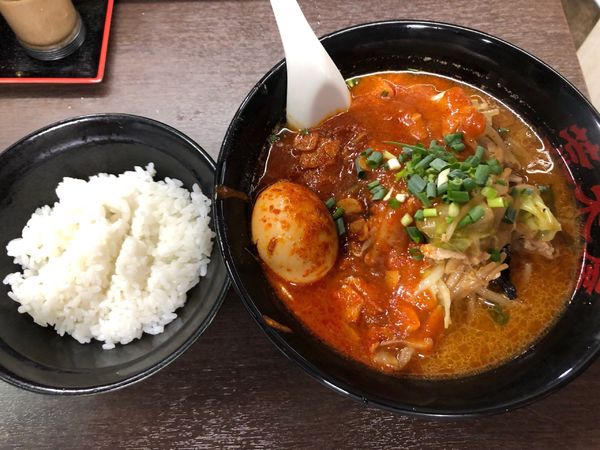 「五目麻婆麺　大盛　ライス」@元祖旨辛系タンメン 荒木屋の写真