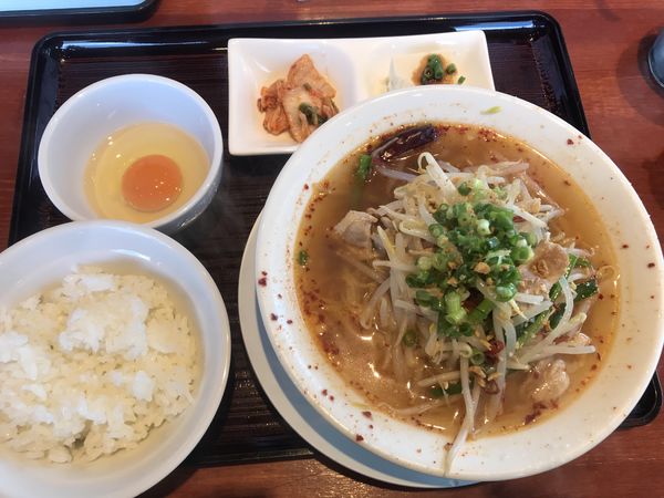 「しおベトラーメン 3辛 卵かけご飯 1,166円」@麺や ちゃるめら亭の写真