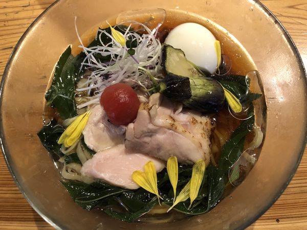 「特製モロヘイヤの冷やしそば(限定)」@麺処 図鑑の写真