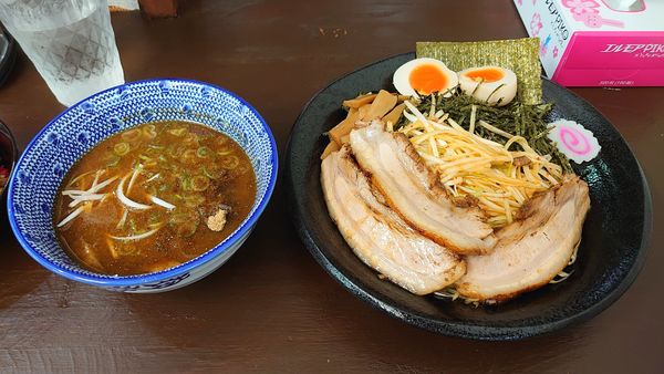 「ネギつけそば（小） 900円+賄いチャーシュー丼 280円」@麺屋こうきの写真