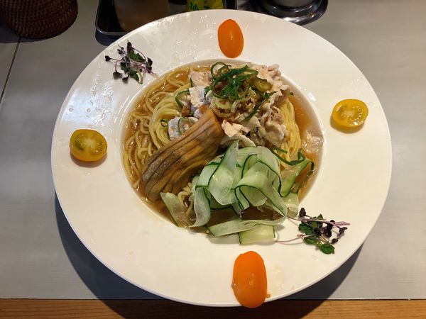 「【限定】冷伴茄子雲白肉冷麺」@中華蕎麦 瑞山（ZUIZAN）の写真