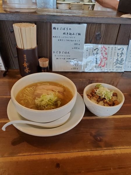 「香そば&チャーシュー丼@970」@如水 西春店の写真