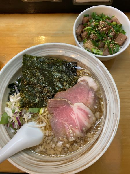 「にぼし中華そば 820円+ミニチャーシュー丼150円」@讃岐ラーメン 香麦の写真