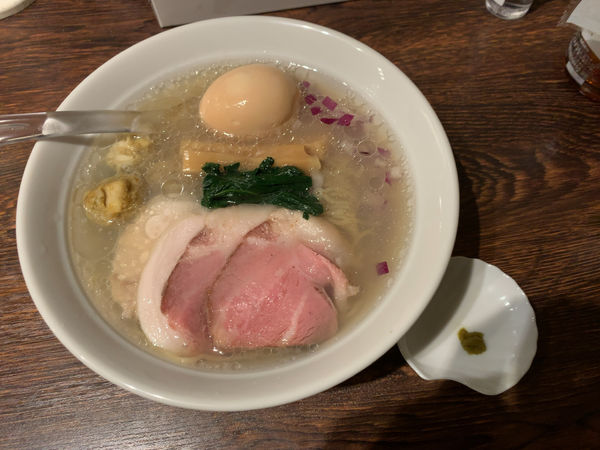 「特製貝出汁塩そば1000円」@貝出汁 中華そば 竹祥の写真