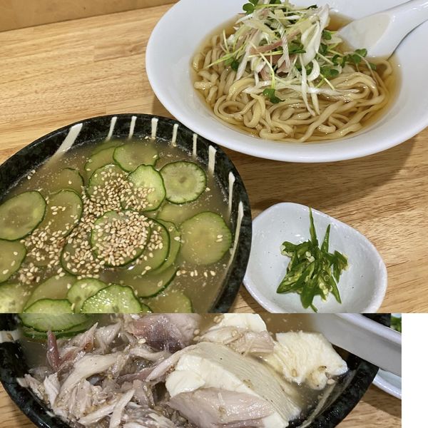 「限定・鯵の冷汁そば(並)￥900＆山形のだしご飯￥100」@中華そば You Leeの写真