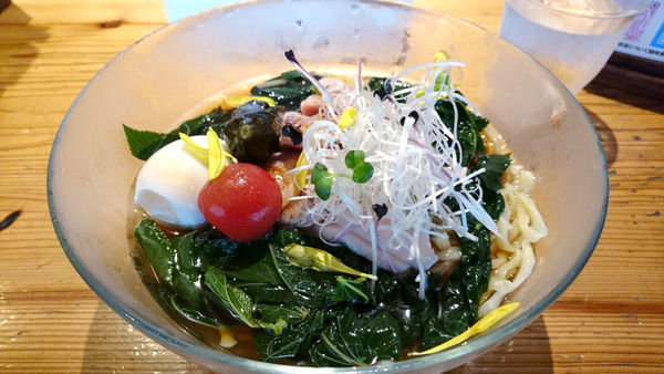 「【昼】限定：特製モロヘイヤの冷やしそば」@麺処 図鑑の写真