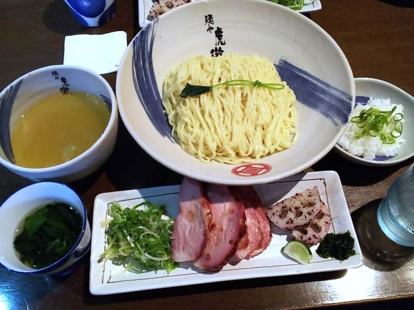 「【限定】薬涼潮つけそば（大盛）＋釜焼き　950＋220円」@麺や 虎徹の写真