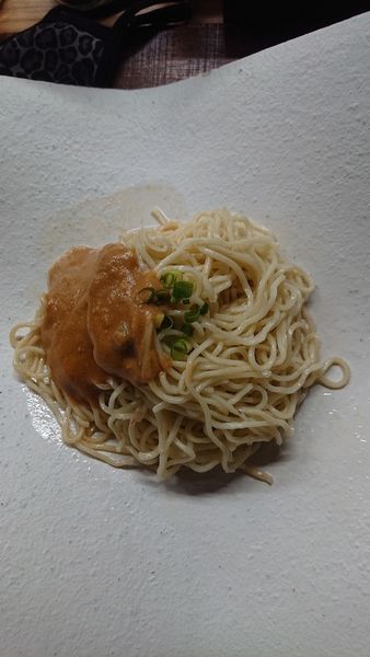 「替え玉あん肝ソース（麺試作ver）」@芛堂寺の写真