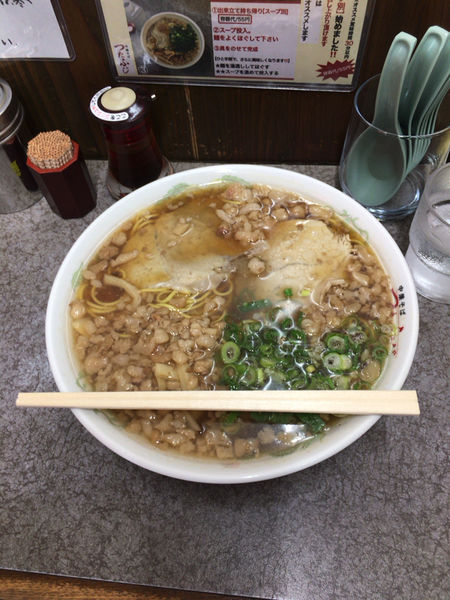 「中華そば大盛背脂多め」@つたふじ 福山支店の写真