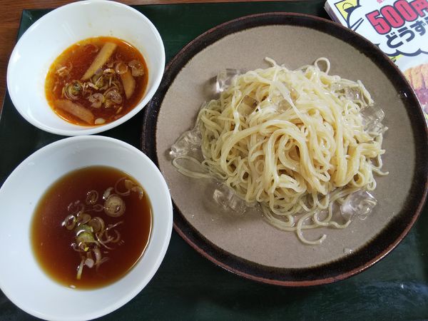 「【限定】冷たいつけ麺 ※クーポンで500円」@手打拉麺 萬山園 浅間温泉店の写真