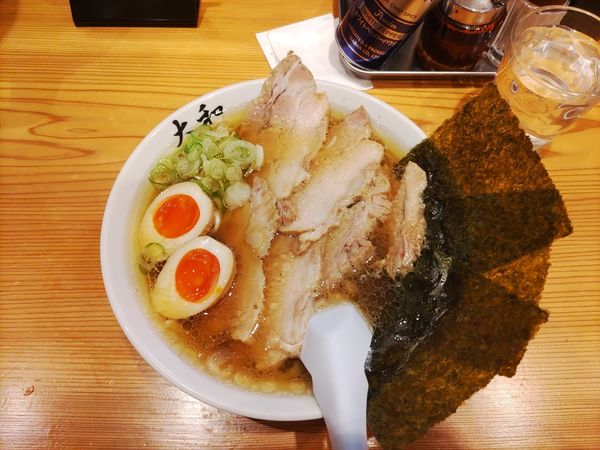 「チャーシューメン+味玉+のり  ﾒﾝﾏ抜き」@佐野青竹手打ちラーメン 大和の写真