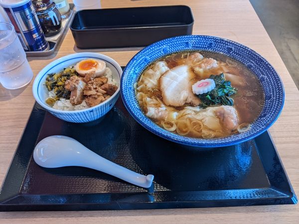 「肉ワンタン麺のランチセット」@ワンタン屋 今福商店の写真
