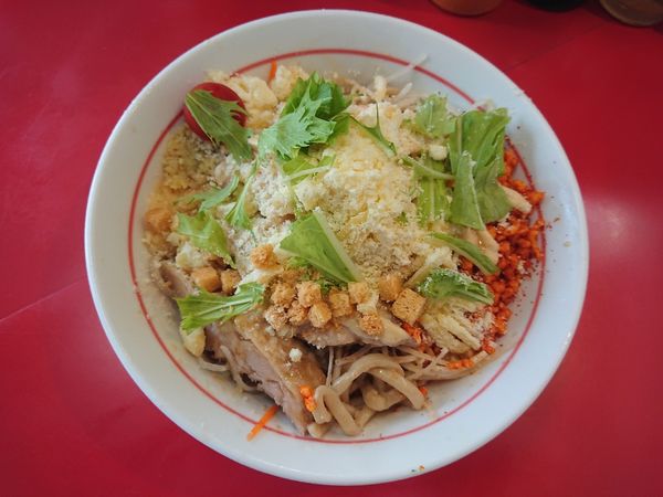 「冷やし中華 少なめ200g 870円＋シーザー 120円」@千里眼の写真