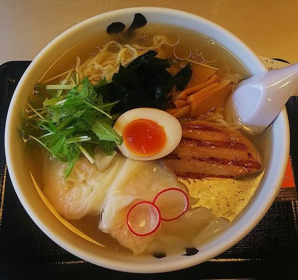 「冷やし海老ワンタンメンゆず塩1000」@花鳥風月 山形南店の写真