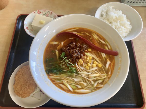 「坦々麺+半ライス+コロッケ+冷奴セット　870円」@昇龍の写真