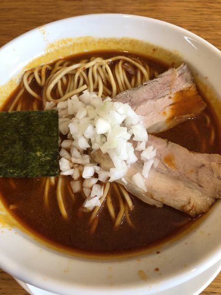 「赤の煮干そば(並150g)650円」@煮干そば とみ田の写真