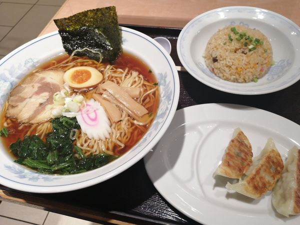 「白河ラーメン炒飯餃子セット¥1260（麺2倍無料）」@白河の郷の写真