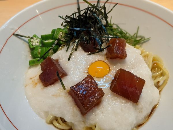 「マグロの山かけ冷やしまぜそば」@拉麺開花の写真