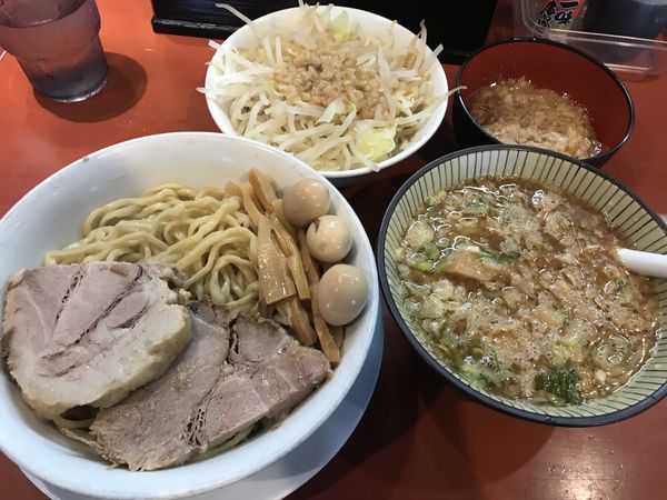 「つけ麺 温 300g うずら 別皿アブラ 950円」@二家風亭麺楽の写真