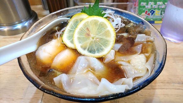 「【夜】8月限定：鯵煮干しの冷やし雲呑麺」@中華そば ムタヒロの写真