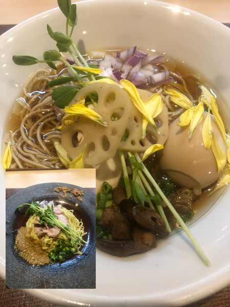 「松茸と水（味玉付）＋替玉（赤雲丹のソース）」@論露に不二の写真