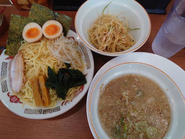 「ネギつけ麺+味玉(1080円)」@拉麺山月の写真