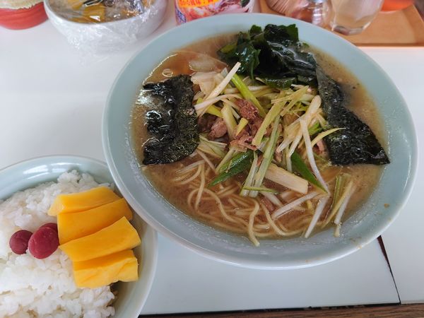 「ネギラーメン650円+半ライス100円」@ラーメンショップ 的場店の写真