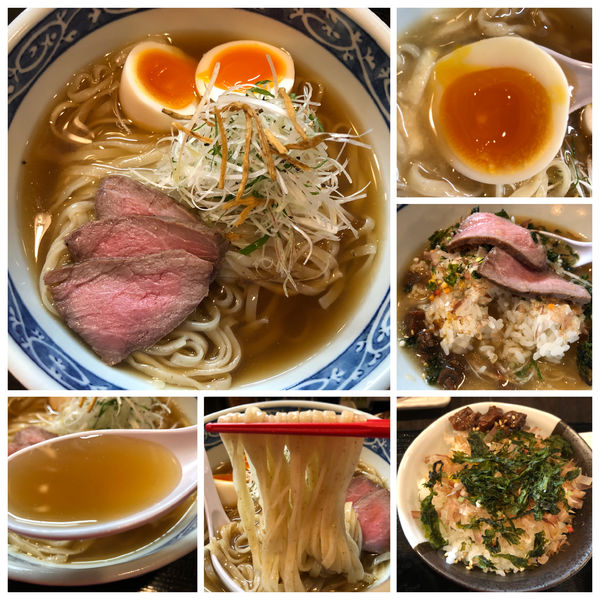 「【限定】牛骨出汁の冷やしぶっかけ900円追い飯100円」@まるふじ食堂の写真