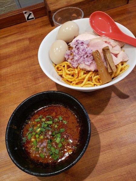 「特製辛えびつけめん　大盛　味玉」@えびくらぶの写真