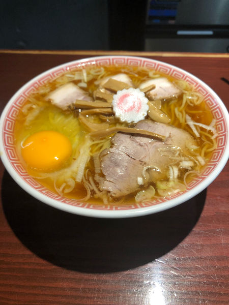 「月見中華そば」@中華そば えもとの写真