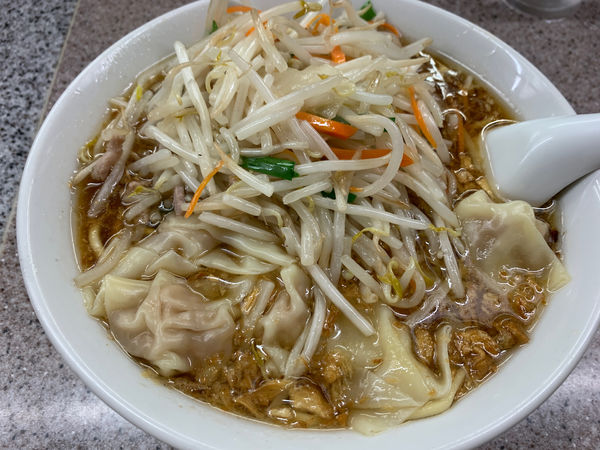 「もやしワンタン麺」@中華麺店 喜楽の写真