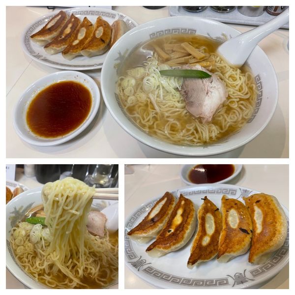 「ラーメン 590円・餃子(5本入り) 550円」@栄華楼の写真