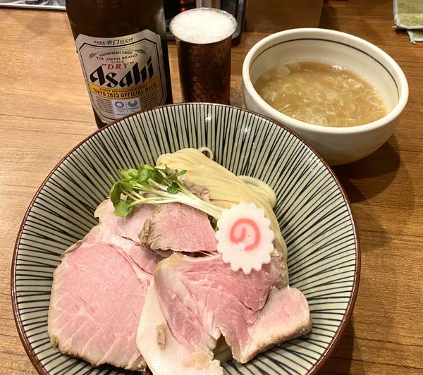 「特製ギョーザ＋ビール＋鶏つけ麺」@麺屋 NOROMAの写真