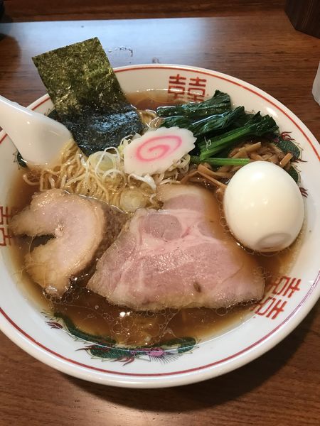 「中華そば大盛り＋味玉」@麺庵 大和の写真