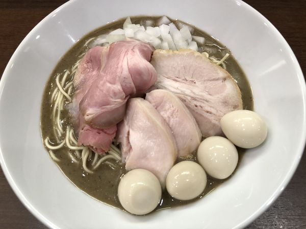 「かけダブル(煮干ソバ＋特製濃厚イカ煮干ソバ)」@Noodle&Spice curry 今日の1番の写真