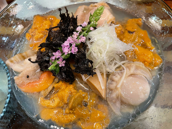 「【限定】雲丹と帆立の冷やし塩そば1800円」@鮮魚らーめん 五ノ神水産の写真