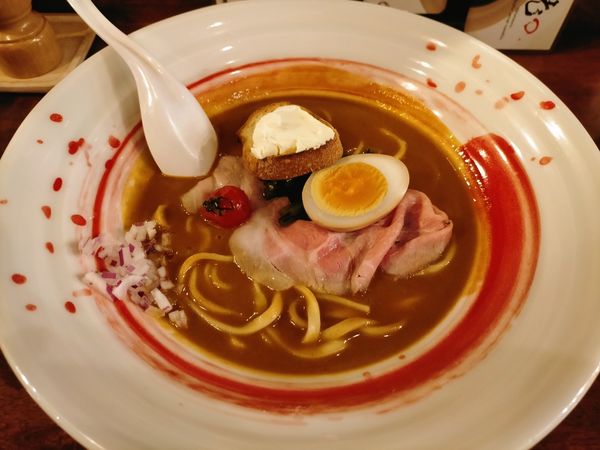「元祖海老丸ラーメン880円 そぼろ丼50円」@海老丸らーめんの写真
