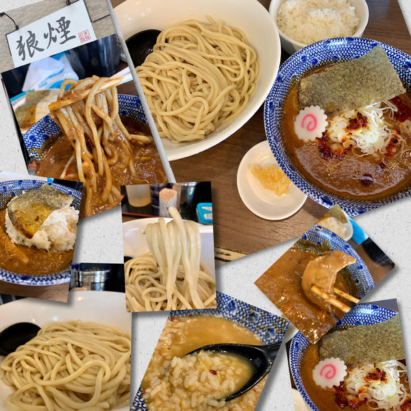 「秩父みそつけ麺(並）1000円＋にんにく＋白めし」@狼煙 東大宮店の写真