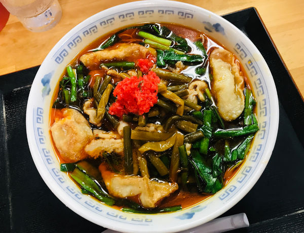 「満州にら餃子ラーメン 醤油」@さかえや本店の写真