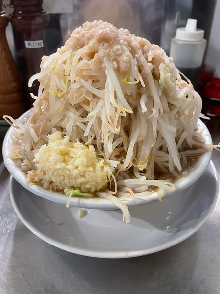 「ラーメン並、野菜マシマシ、アブラマシマシ、ニンニクマシ」@らーめん大 竹ノ塚店の写真