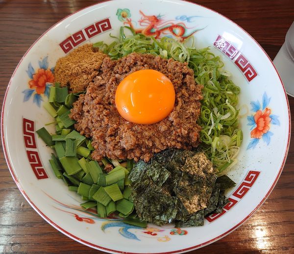 「台湾まぜそば(追い飯付き)900円」@ラーメンかなやの写真