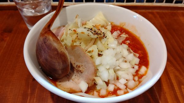「トマト８００円(太麺）＋野菜マシ１００円」@ニューカッパの写真