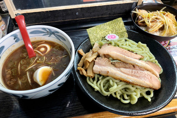 「つけそば(小)700円+割れタマゴ50円+まかないチャーシュー丼」@麺屋こうきの写真