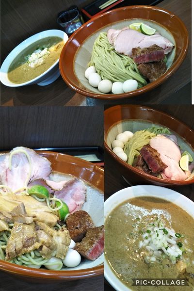 「濃厚煮干しつけそば1周年ver十目一八食堂コラボ＋大盛り」@Noodle&Spice curry 今日の1番の写真